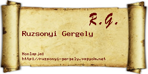 Ruzsonyi Gergely névjegykártya